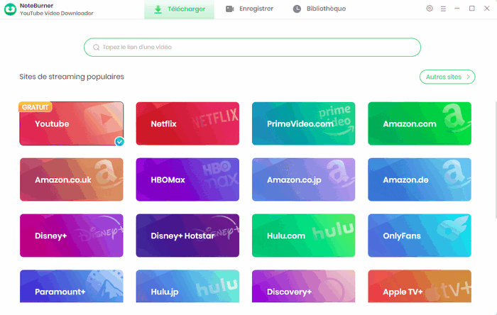 Choisissez un site web